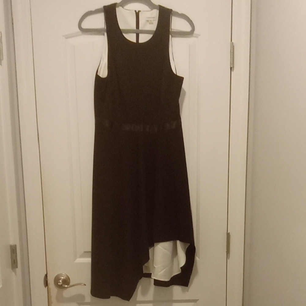 Calvin Klein Black and White High Low Dress